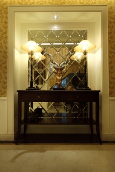 美式古典玄关台灯装饰设计效果图