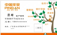 名片模板中国平安名片设计透明模板板