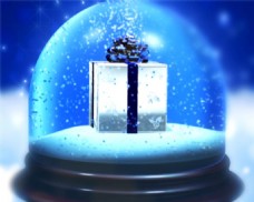 梦幻唯美圣诞玻璃雪球礼盒装饰素材