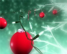 清新圣诞节红色彩球装饰视频素材