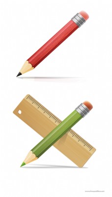 学习用品铅笔尺子icon图标