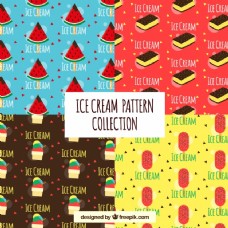 五颜六色的扁平冰淇淋图案