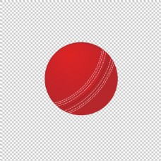 手绘红色板球免抠png透明图层素材