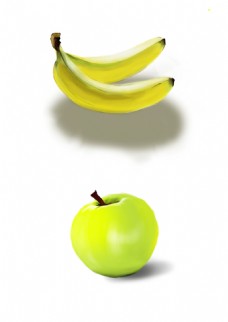 香水元素水果手绘苹果香蕉素材元素