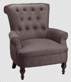 棕褐色布扶手椅免抠png透明图层素材
