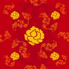 中国传统剪纸艺术牡丹花矢量