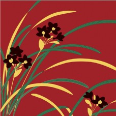 红色水仙花花纹背景图