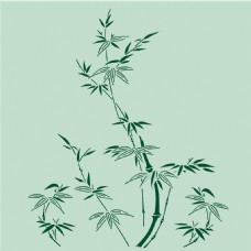 欧式复古浅绿色竹子花纹背景图
