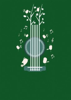 绿色音乐简约海报背景矢量素材
