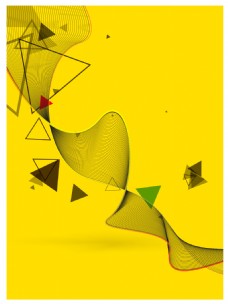 画册封面背景三角几何纹理黄色商务矢量背景