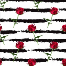 花骨朵玫瑰花笔刷条纹四方连续底纹