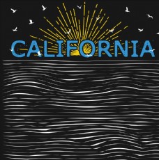 女童印花加利福尼亚海岸日出海鸥图案
