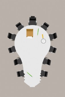 企业文化矢量创意智慧灯泡商务会议海报背景